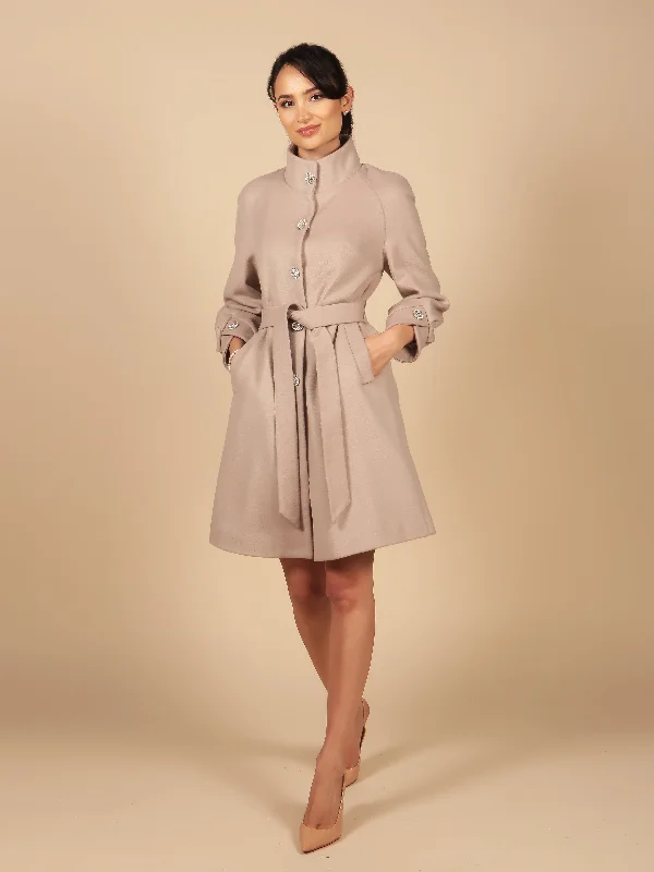 ‘Taylor' Cashmere and Wool Coat in Grigio Vintage Suede Jacket