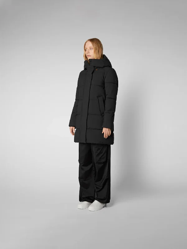 Bethany Hooded Coat - Black Sleeveless Puffer Vest