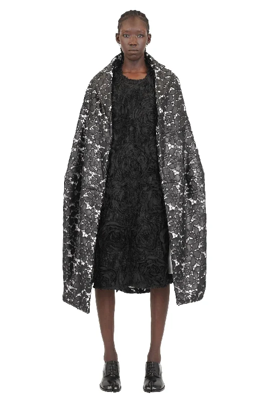 Comme des Garçons Faux Leather Floral Coat Quilted Puffer Jacket