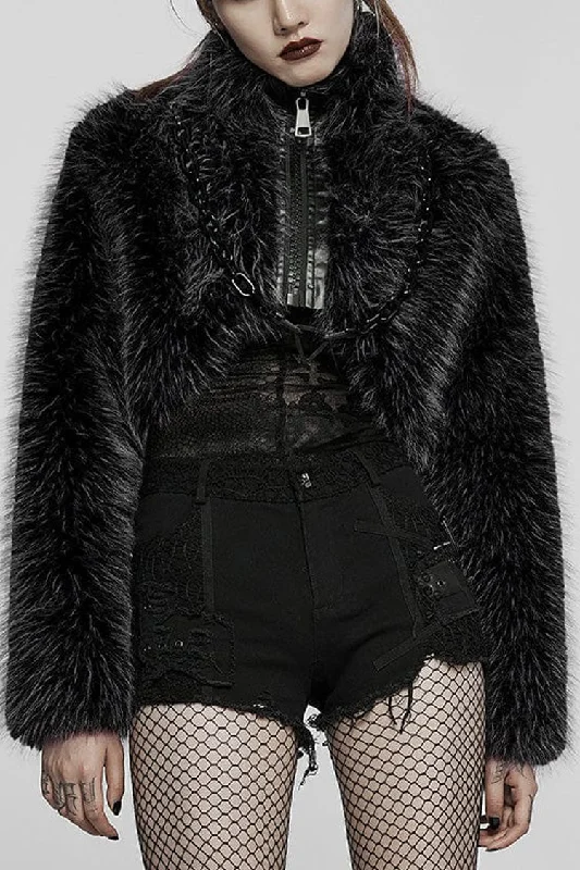 Detachable Chain Long Sleeves Womens Steampunk Short Coat 2 Colors Casual Denim Jacket Detachable Chain Long Sleeves Womens Steampunk Short Coat 2 Colors Casual Denim Jacket