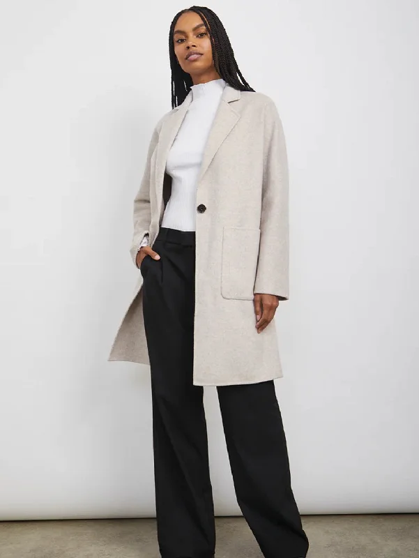 Everest Coat - Oatmeal Fur-Trimmed Winter Coat