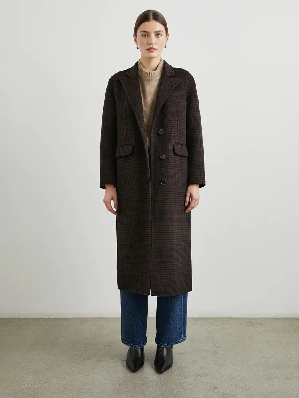 Gallery Coat - Espresso Houndstooth Velvet Evening Cape