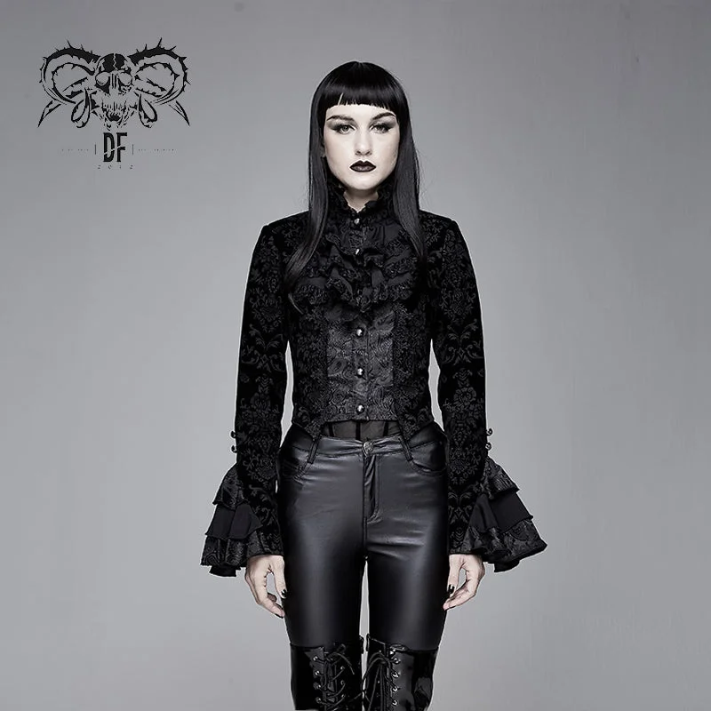 CT13301 gothic Lotus leaf corsage false two-piece women Gothic swallow-tailed coats Bold Color Block Coat CT13301 gothic Lotus leaf corsage false two-piece women Gothic swallow-tailed coats Bold Color Block Coat