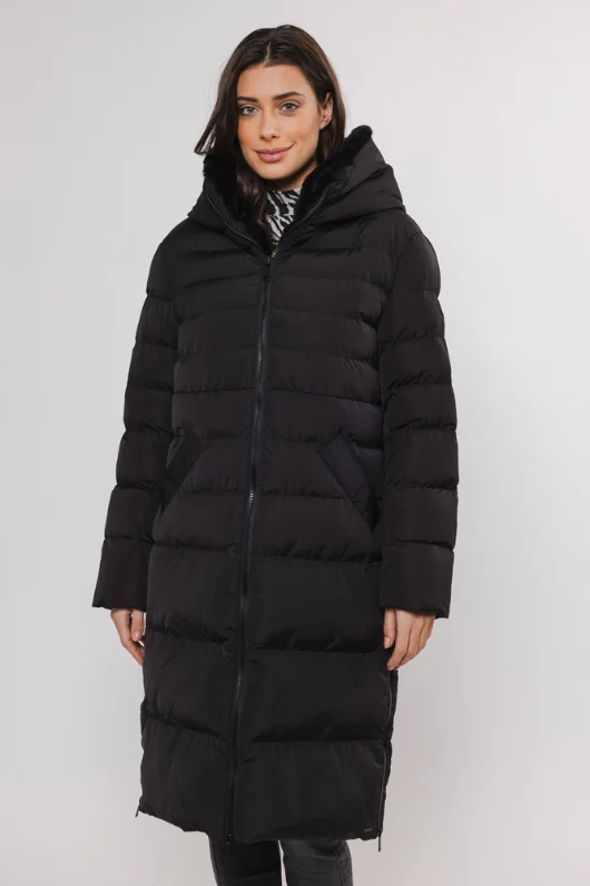 Keila Faux Fur Coat Warm Hooded Poncho