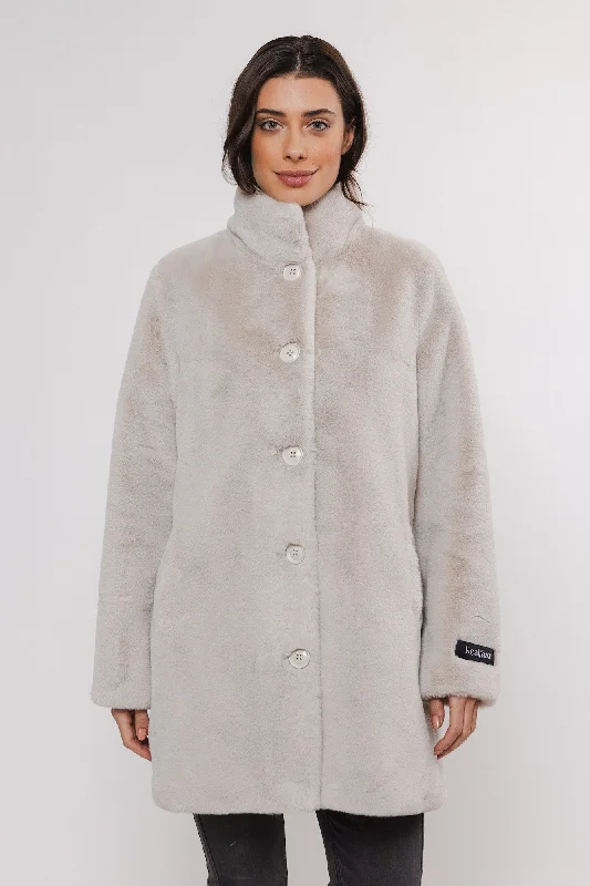 Nonna Coat Buttoned Peplum Coat
