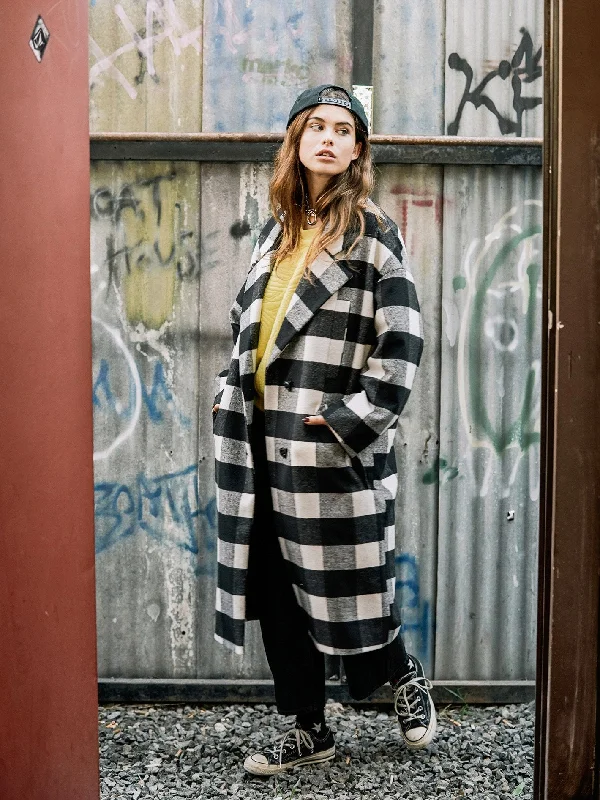 Over Coat - BLACK Puff Sleeve Overcoat