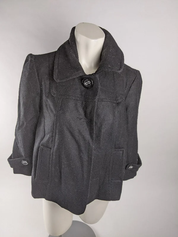 Tulle Women's Pea Coat Size L Sleek Leather Jacket