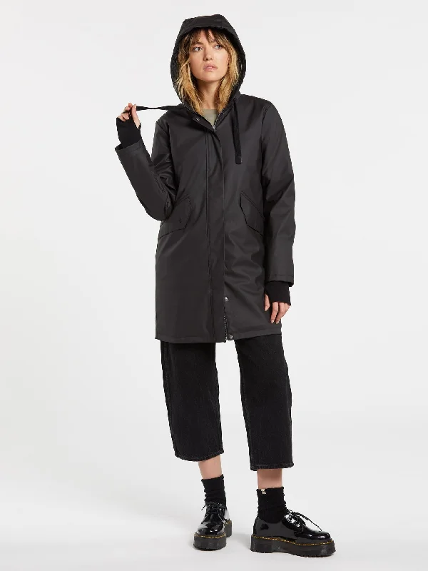 V-Boat Rain Coat - BLACK Fitted Tailored Blazer
