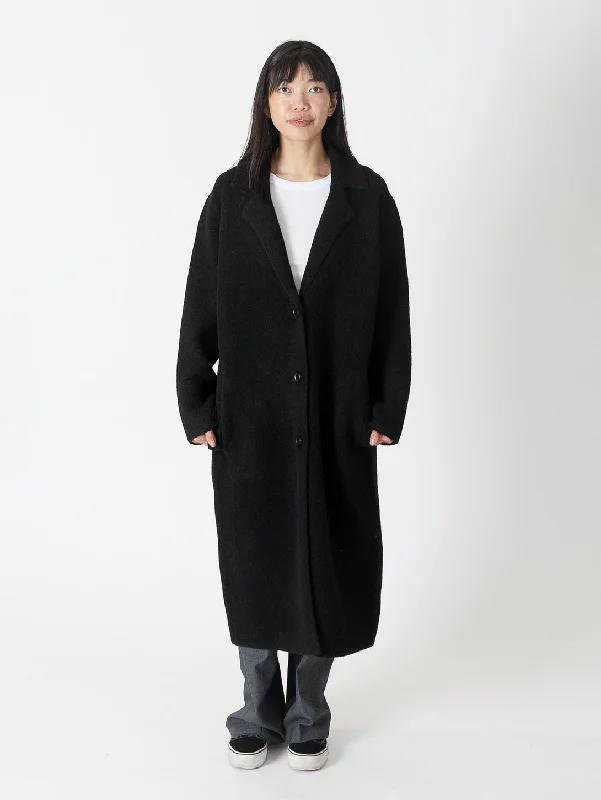 Victoria Oversized Coat - Black Hooded Raincoat Women
