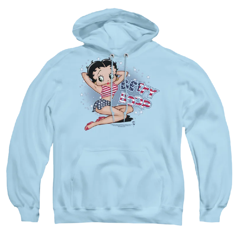 Betty Boop All American Girl - Pullover Hoodie Boat Neck Sweater