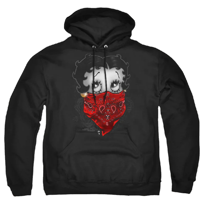Betty Boop Bandana & Roses - Pullover Hoodie Halter Neck Top