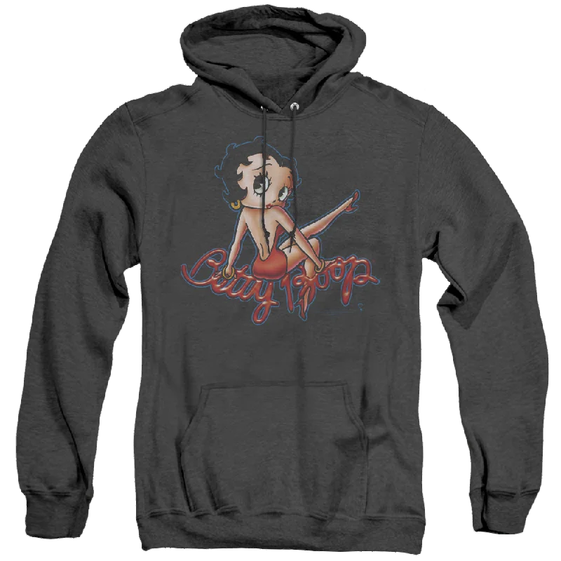 Betty Boop Bettys Back - Heather Pullover Hoodie Bardot Neck Top
