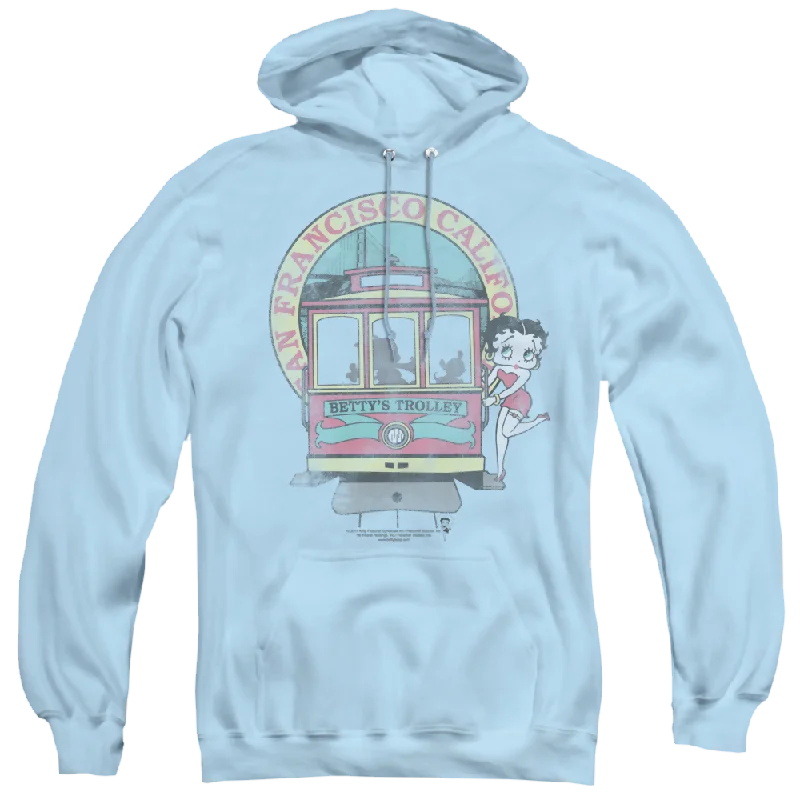 Betty Boop Bettys Trolley - Pullover Hoodie Ribbed Crew Neck