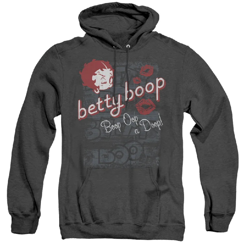 Betty Boop Boop Oop - Heather Pullover Hoodie Surplice Neck Pullover