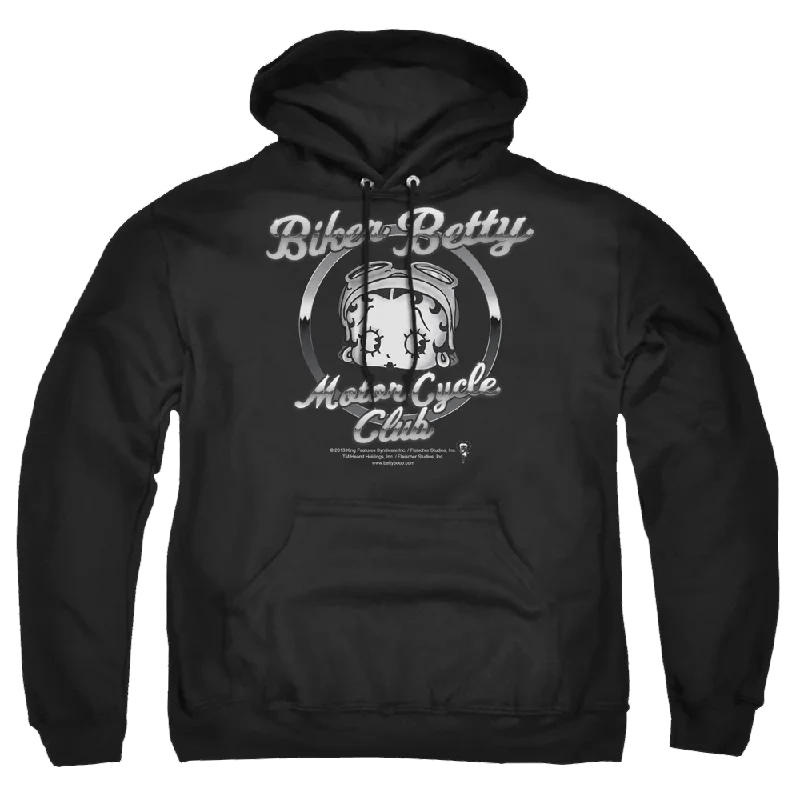 Betty Boop Chromed Logo - Pullover Hoodie Besom Neck Pullover