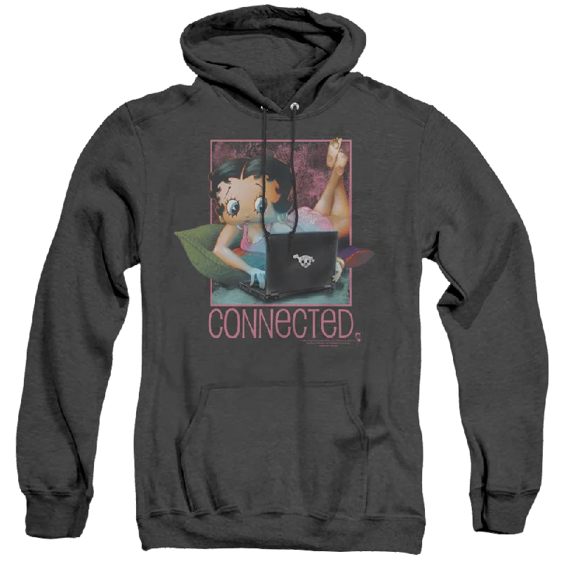 Betty Boop Connected - Heather Pullover Hoodie Chunky Knit Pullover