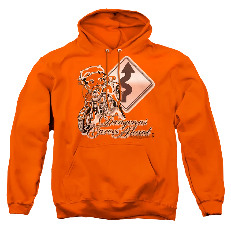 Betty Boop Dangerous Curves - Pullover Hoodie Port Neck Pullover