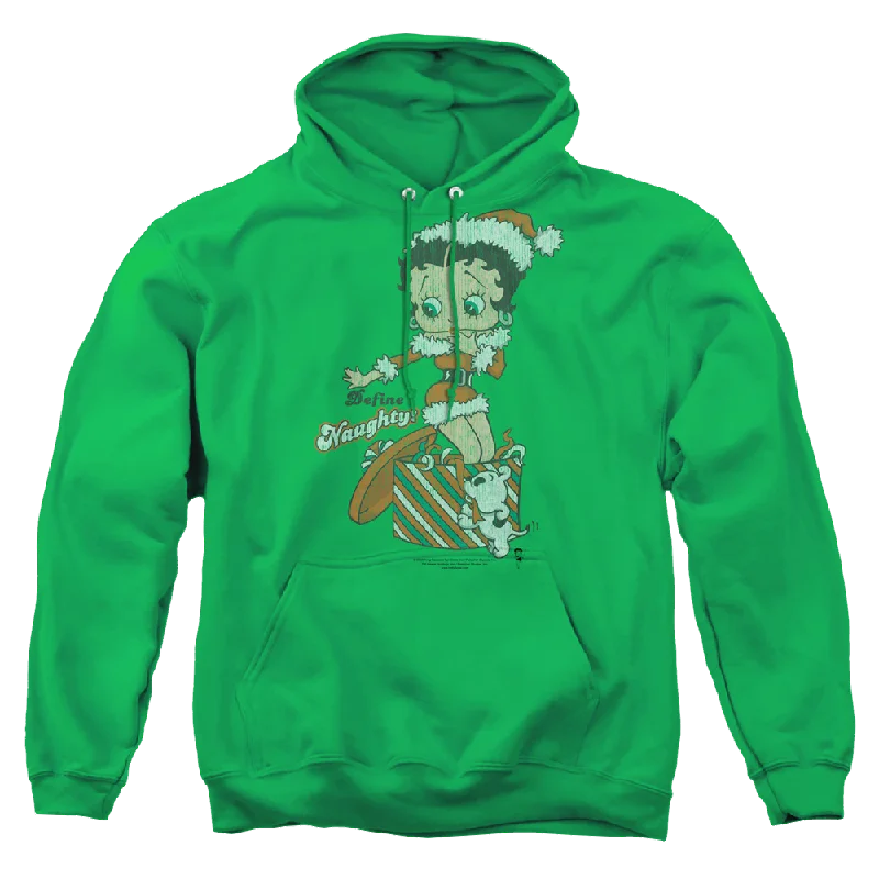 Betty Boop Define Naughty - Pullover Hoodie Asymmetrical Neck Pullover
