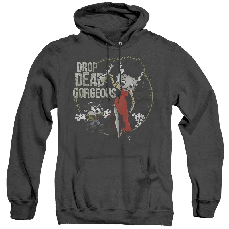 Betty Boop Drop Dead Gorgeous - Heather Pullover Hoodie Saggy Sleeve Comfort
