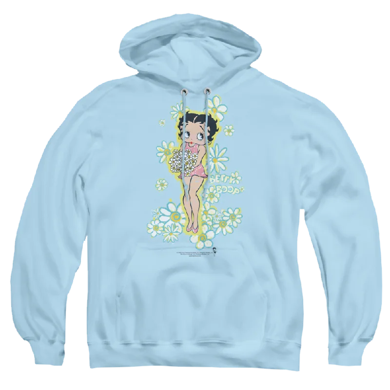 Betty Boop Flowers - Pullover Hoodie Sheath Sleeve Elegant
