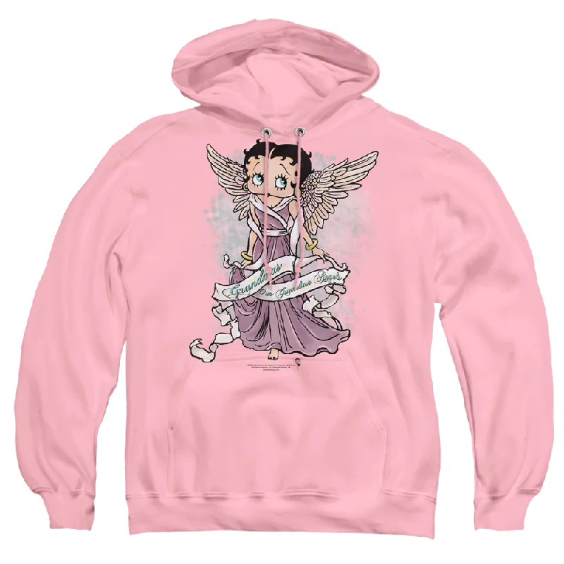 Betty Boop Grandma Guardian Angel - Pullover Hoodie Lapel Neck Sweater