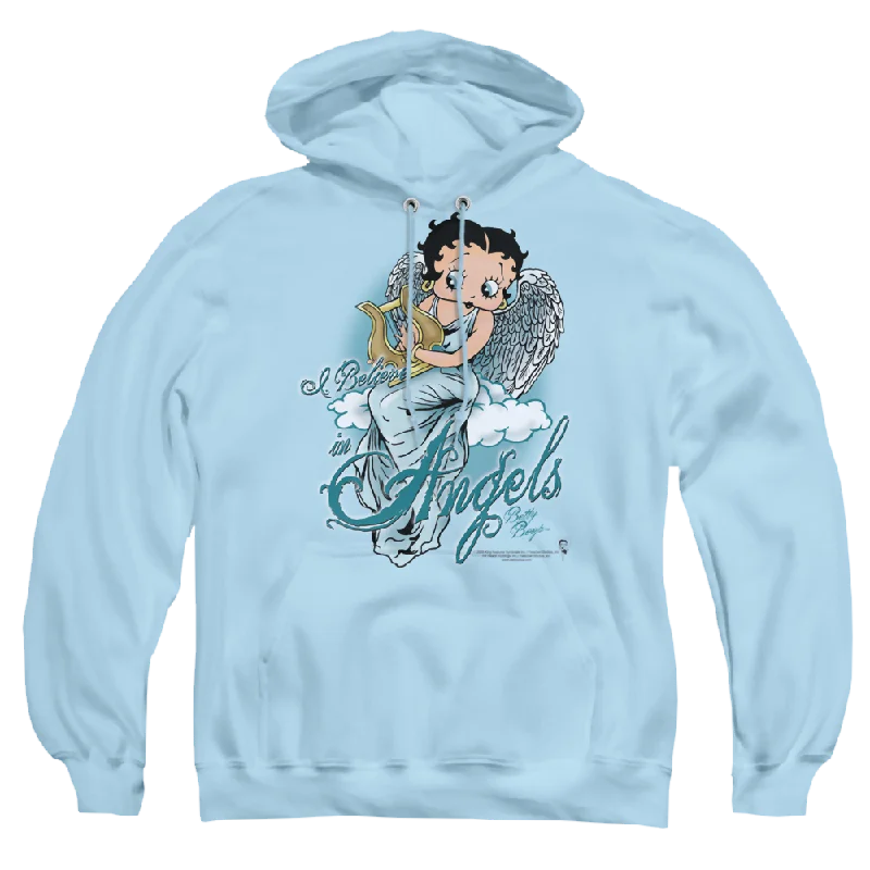Betty Boop I Believe In Angels - Pullover Hoodie Oblong Neck Pullover