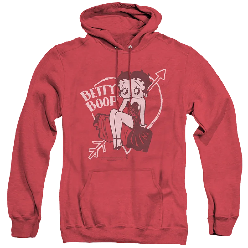 Betty Boop Lover Girl - Heather Pullover Hoodie Boat Neck Sweater