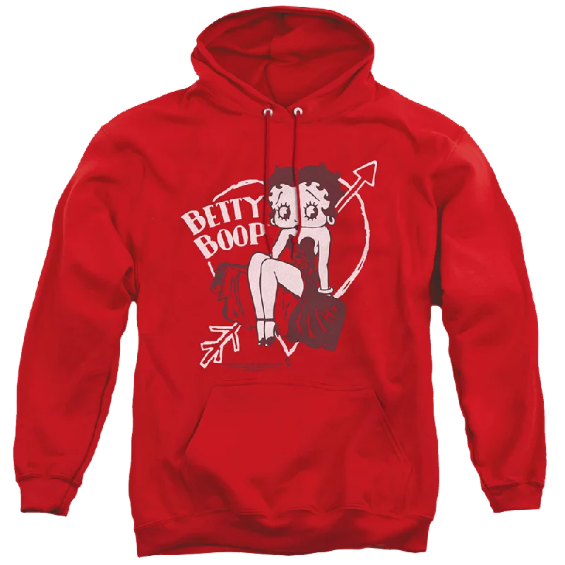 Betty Boop Lover Girl - Pullover Hoodie Asymmetrical Neck Pullover