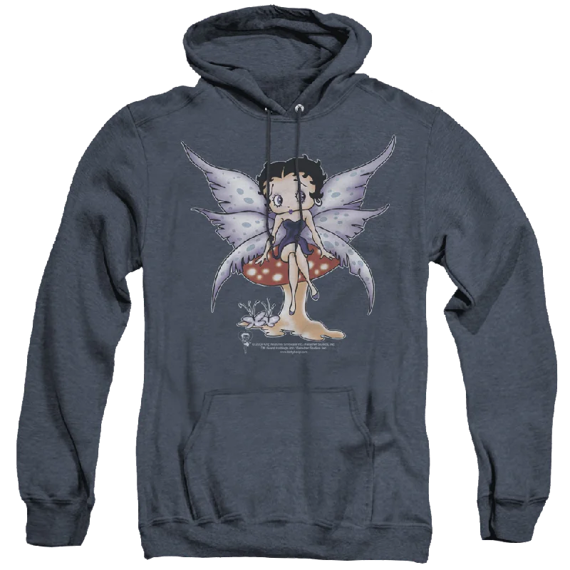Betty Boop Mushroom Fairy - Heather Pullover Hoodie Short Sleeve Top