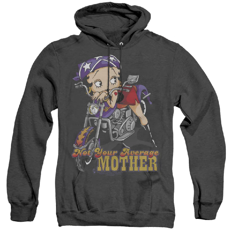 Betty Boop Not Your Average Mother - Heather Pullover Hoodie Mock Neck Pullover