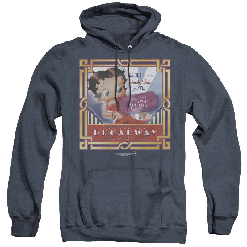 Betty Boop On Broadway - Heather Pullover Hoodie V-Neck Stylish Pullover