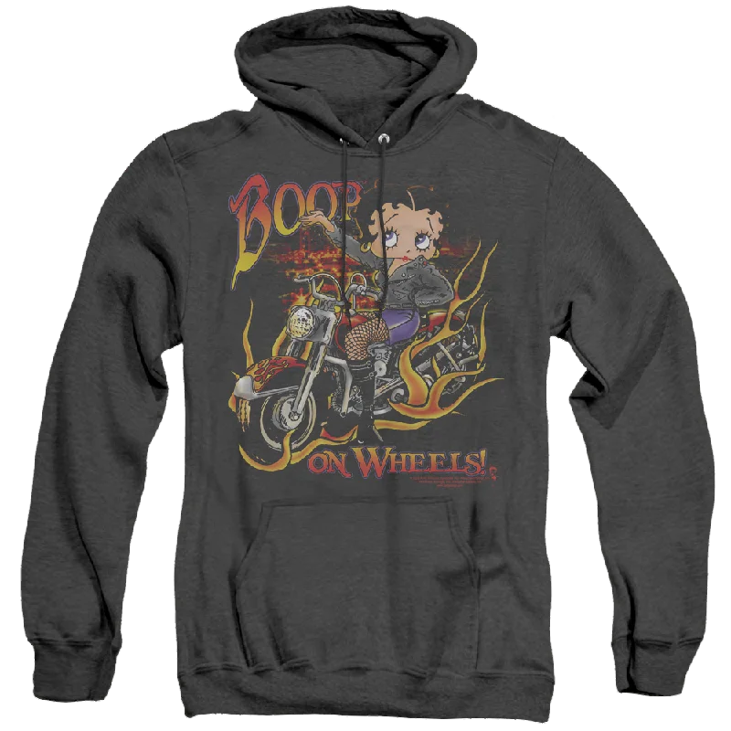 Betty Boop On Wheels - Heather Pullover Hoodie Tapered Sleeve Pullover