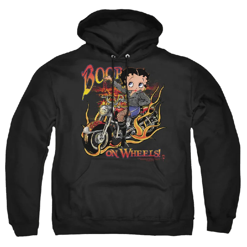 Betty Boop On Wheels - Pullover Hoodie Wide Sleeve Pullover