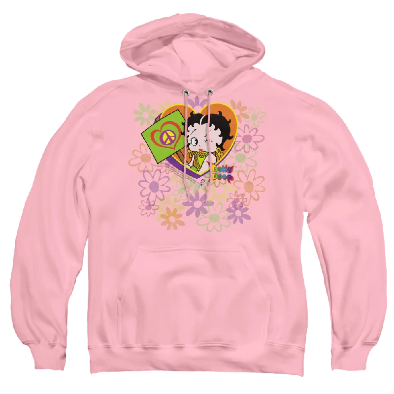 Betty Boop Peace Love And Boop - Pullover Hoodie Boat Neck Sweater
