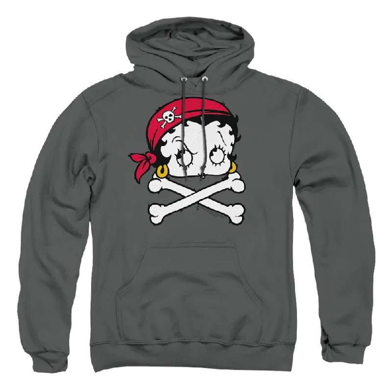 Betty Boop Pirate - Pullover Hoodie Ribbed Crew Neck