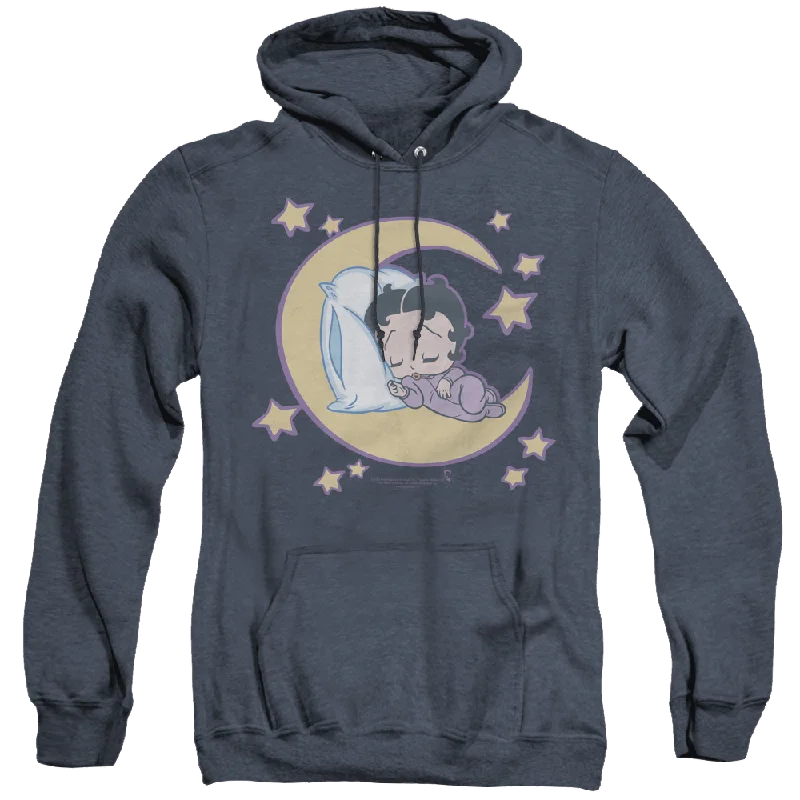 Betty Boop Sleepy Time - Heather Pullover Hoodie Shirred Sleeve Feminine