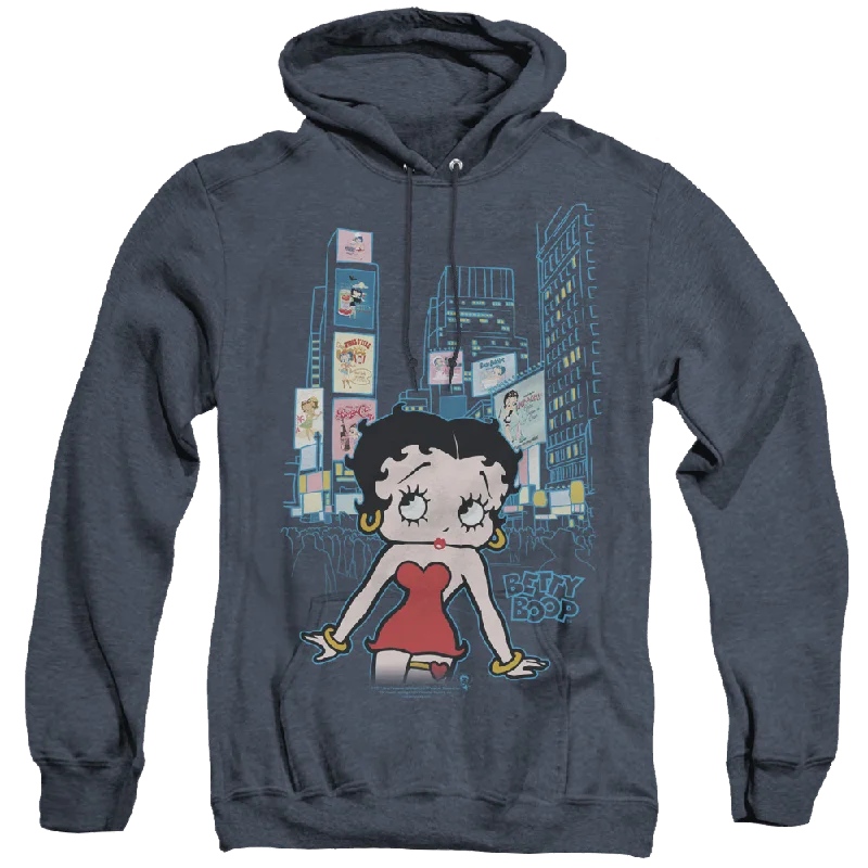Betty Boop Square - Heather Pullover Hoodie Boat Neck Sweater