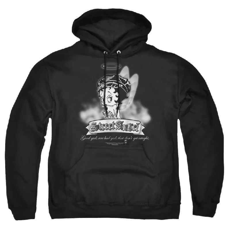 Betty Boop Street Angel - Pullover Hoodie Keyhole Neck Pullover