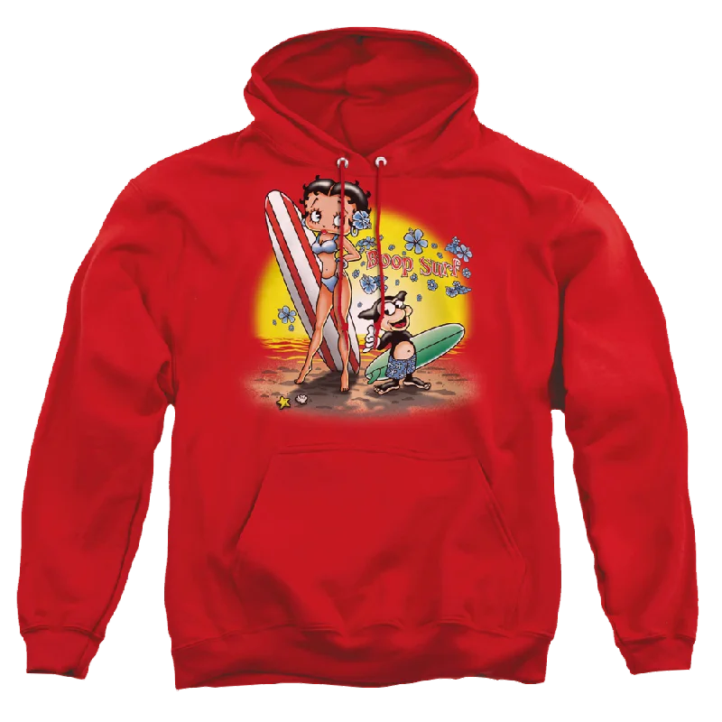 Betty Boop Surf - Pullover Hoodie Lantern Sleeve Elegant