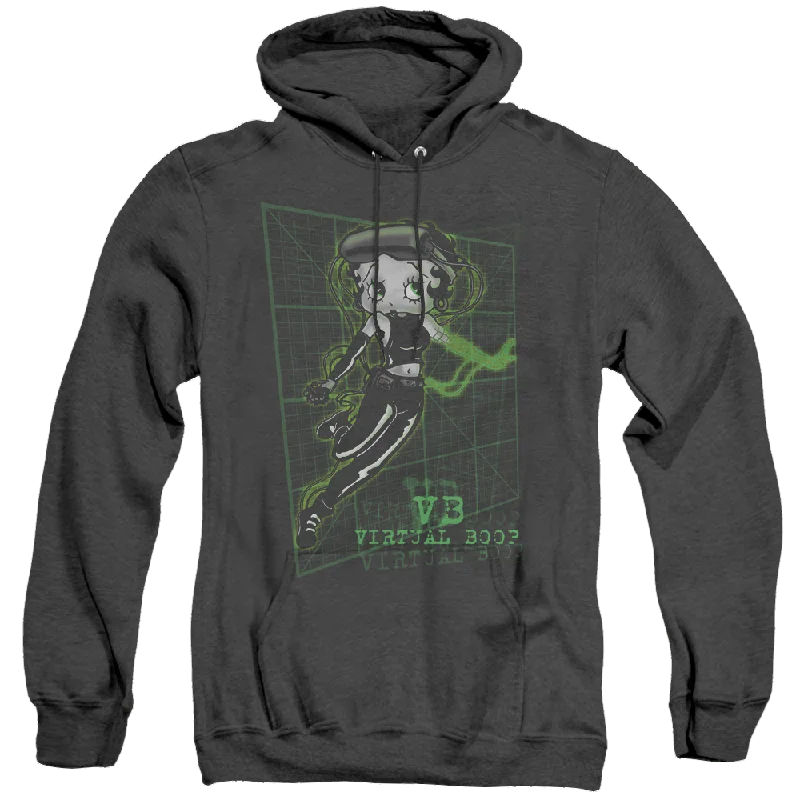 Betty Boop Virtual Boop - Heather Pullover Hoodie dolman Sleeve Top