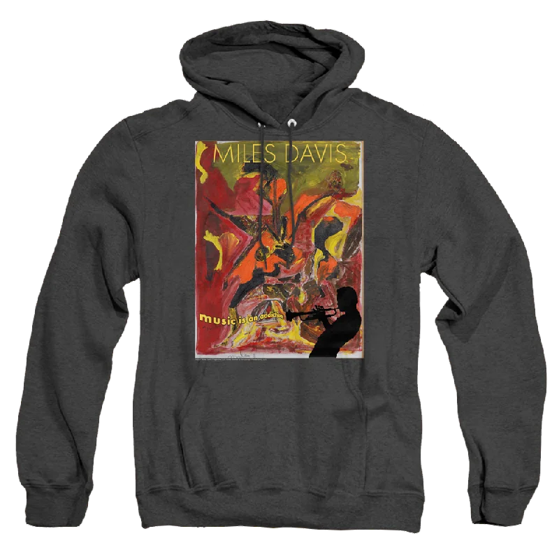 Miles Davis Music Is An Addiction - Heather Pullover Hoodie Seamless Knit Pullover