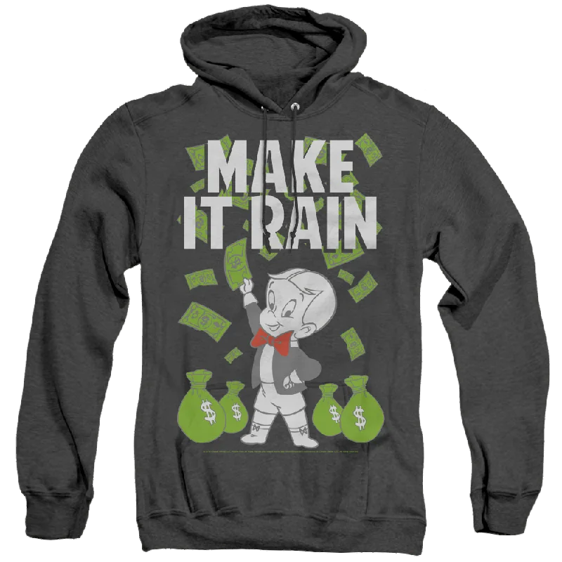 Richie Rich Make It Rain - Heather Pullover Hoodie Soft Wool Sweater