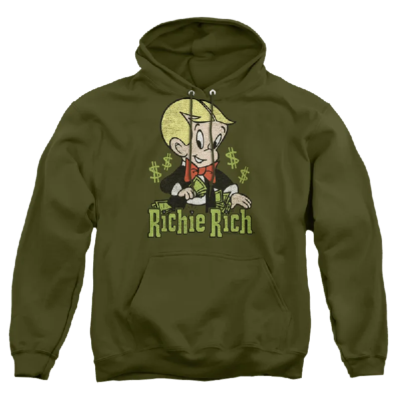 Richie Rich Rich Logo - Pullover Hoodie Oversized Cozy Pullover