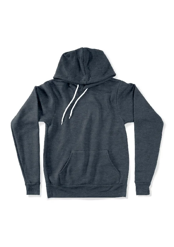 Pullover Fleece Hoodie with Kangaroo Pocket - Slate Blue Boyleg Sleeve Pullover