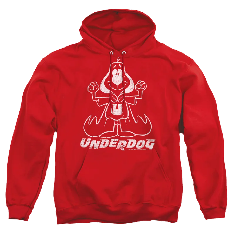 Underdog Outline Under - Pullover Hoodie Plunging Neck Pullover