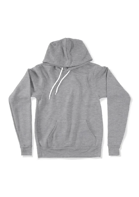 Pullover Kangaroo Fleece Hoodie Athletic Gray Heather Cold Shoulder Design