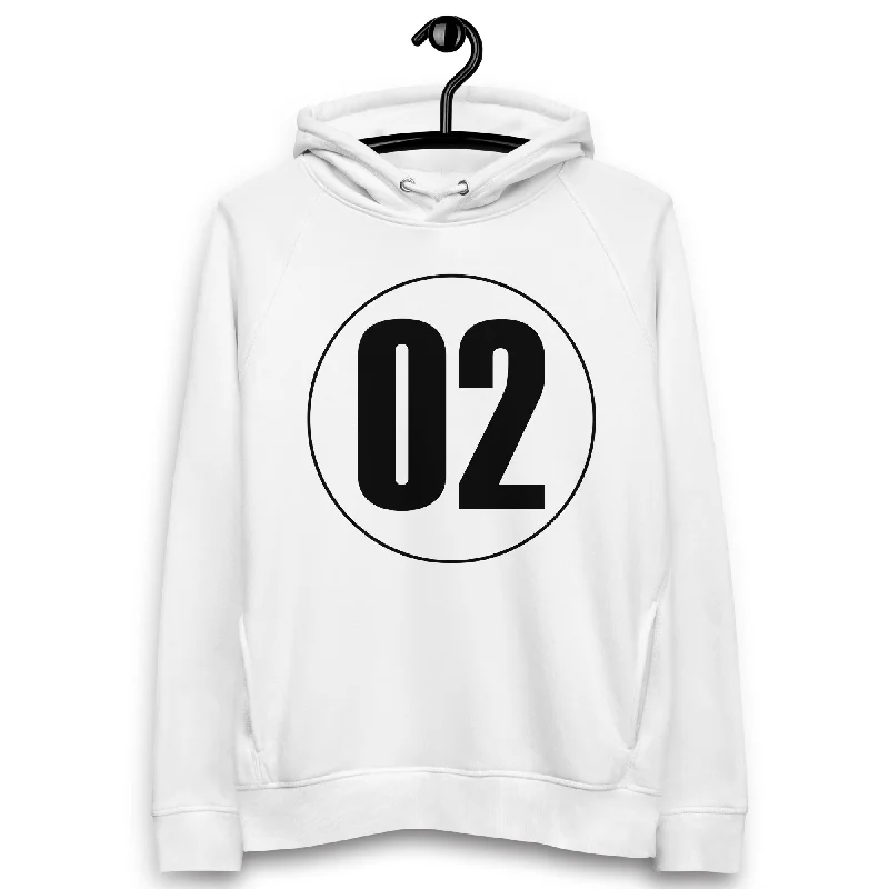 Unisex pullover hoodie: Black on White 02 Cap Sleeve Casual
