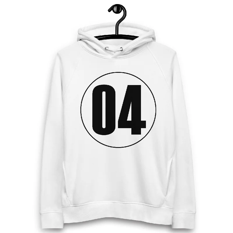 Unisex pullover hoodie: Black on White 04 Slit Sleeve Stylish