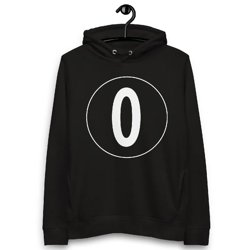 Unisex pullover hoodie: White on Black 0 Short Puff Sleeve