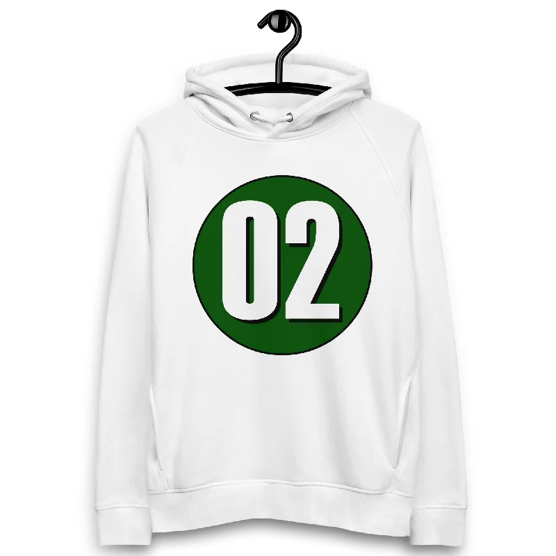Unisex pullover hoodie: White on Hunter Green 02 Spaghetti Sleeve Top